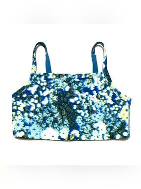 OFFLINE by Aerie 3D Square Neck Sports Bra Blue Path Psychedelic Floral Size M